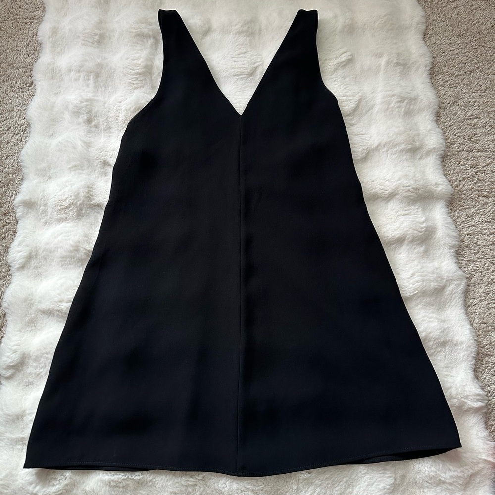 Chic Zara Black Backless Mini Dress with Blue and White Embellishments-L - Picture 6 of 12